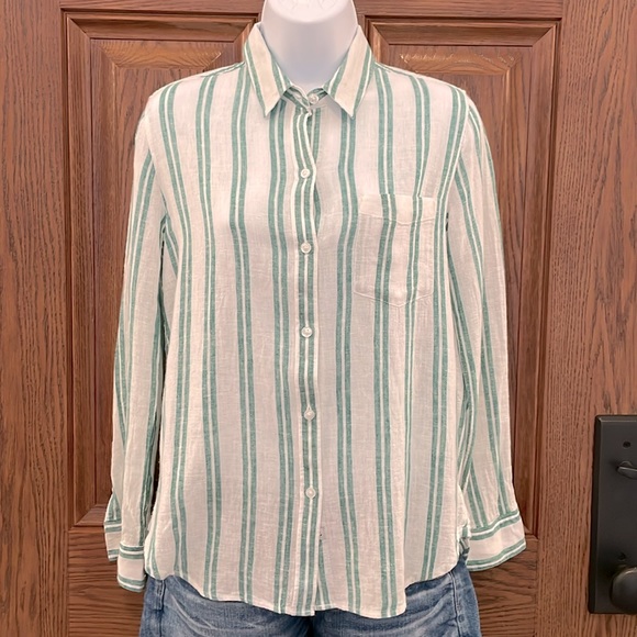 Rails Charli Striped Linen Blend Shirt - Picture 3 of 7